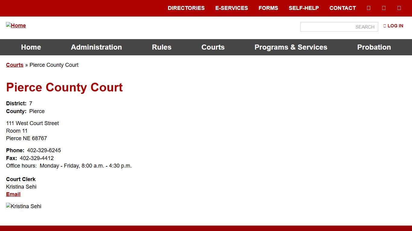 Pierce County Court | Nebraska Judicial Branch